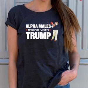 Alpha males stand with trump shirt
