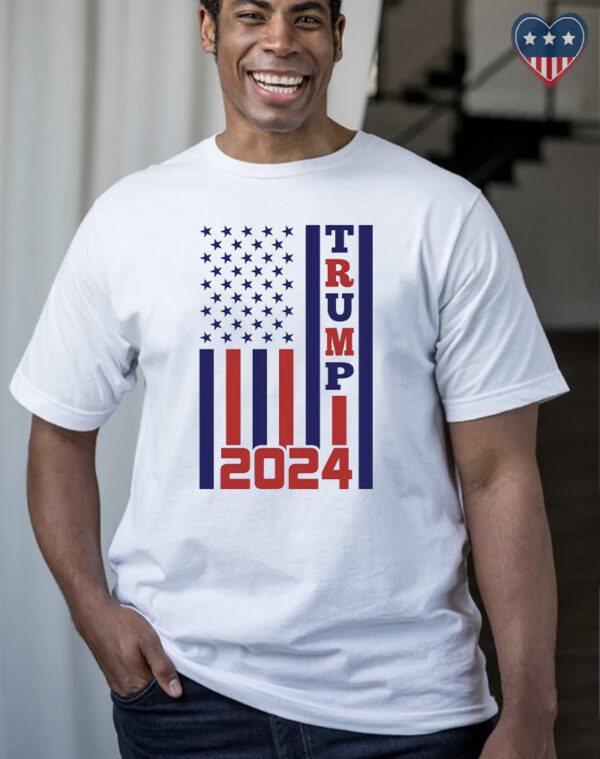 American Flag Inspired Trump 2024 T Shirt