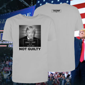 Official Trump Mugshot Gray Cotton T-Shirt