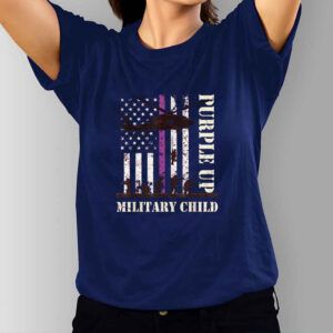 Purple Up Military Kids Shirt Military Child Month US Flag T-Shirts