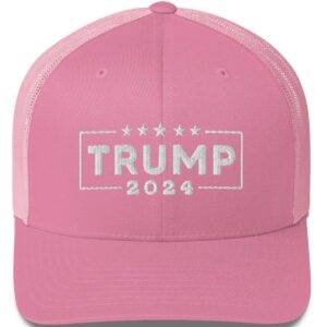 Trump 2024 Hat, Trump 2024 Trucker Cap pink