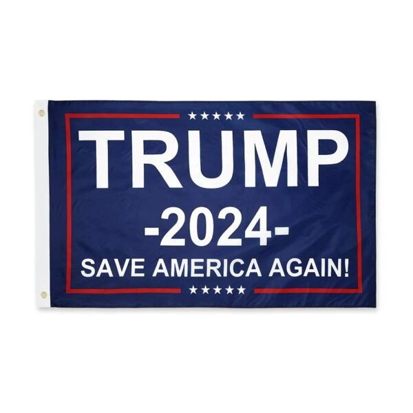 Blue Trump Save America Flag 2024