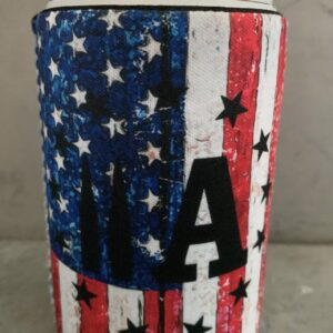 Distressed America Flag Drink Beverage Cooler