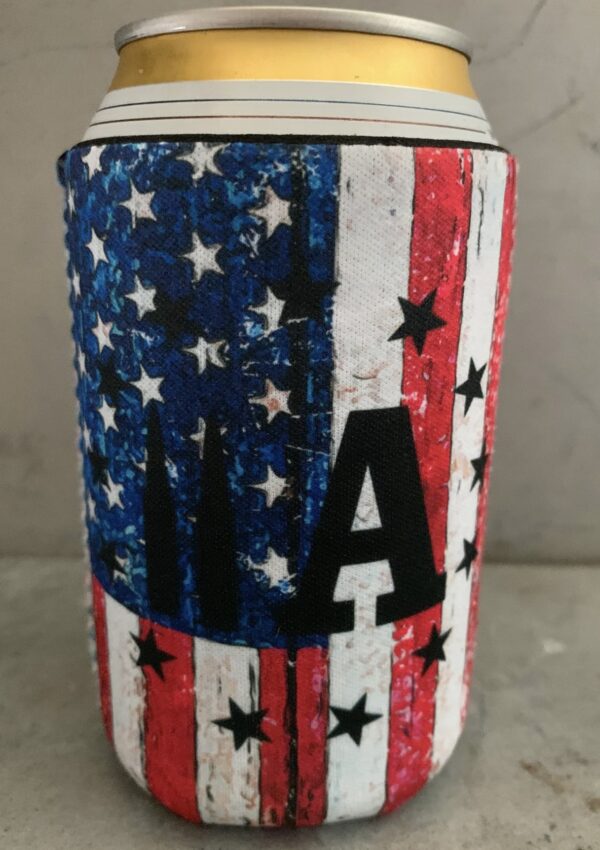 Distressed America Flag Drink Beverage Cooler