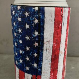 Distressed America Flag Drink Beverage Coolers