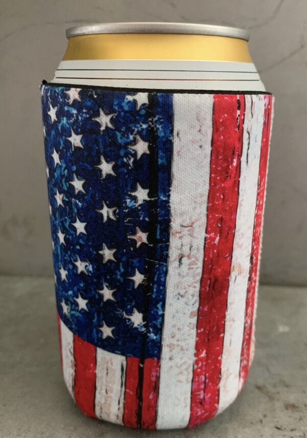 Distressed America Flag Drink Beverage Coolers