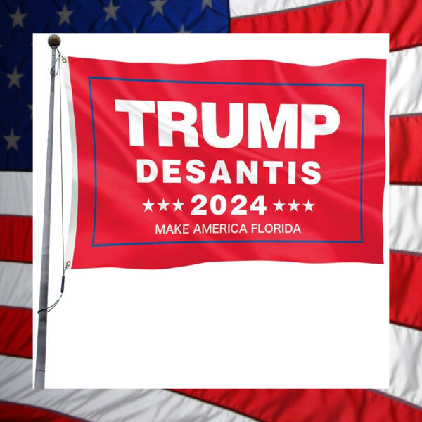 Red Trump DeSantis 2024 Make America Florida Flag