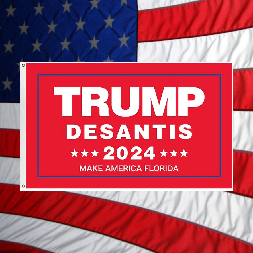 Red Trump DeSantis 2024 Make America Florida Flags