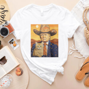 Cowboy Trump 2024 With a Cat T-shirts