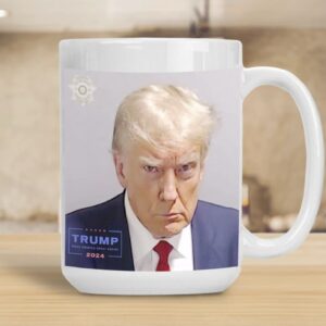 Donald Trump Mug Shot Limited Edition Donald Trump Mug Shot Mugs with TRUMP 2024 Logo MESSAGE
