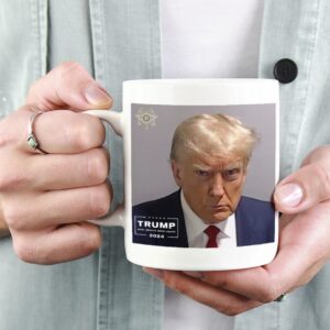 Donald Trump Mug Shot Never Surrender Unique Trump 2024 Coffee Mug
