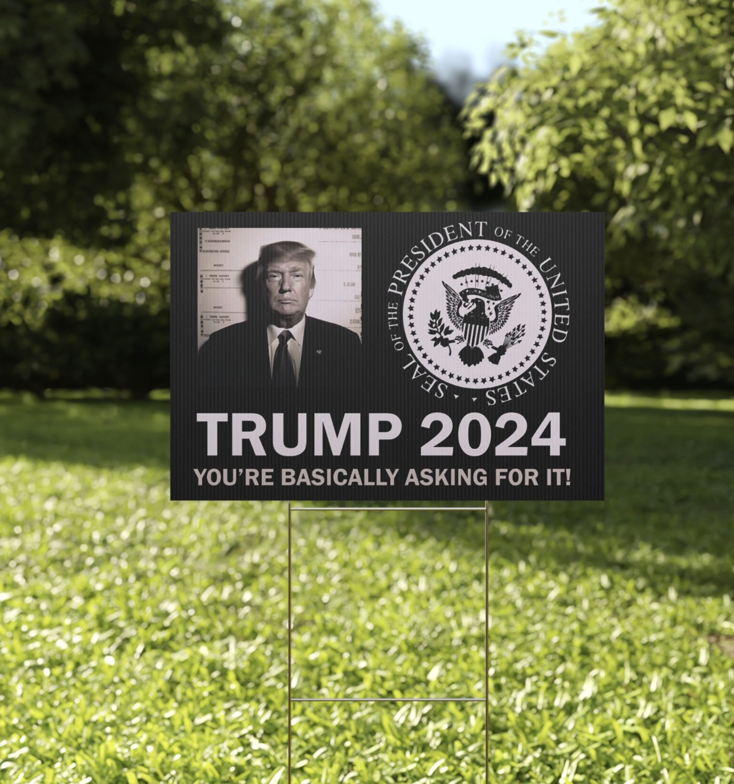 Mugshot Trump 2024 Donald Trump Arrested Trump Maga yard sign