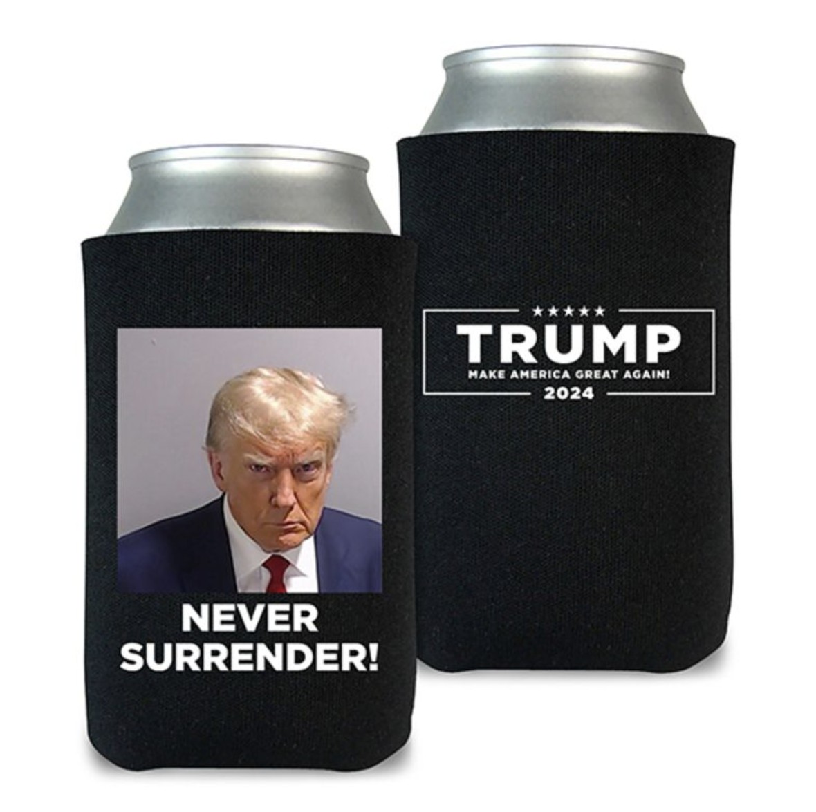 Never Surrender Beverage Cooler (Set of 2) - Black