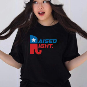 Raised Right Republican Elephant Retro Style Distressed Gift T-Shirts