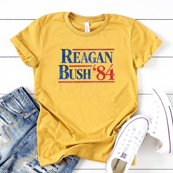 Reagan Bush 84 Conservative Republican T Shirt