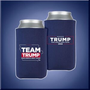 Team Trump 2024 Iowa Navy Beverage Coolers