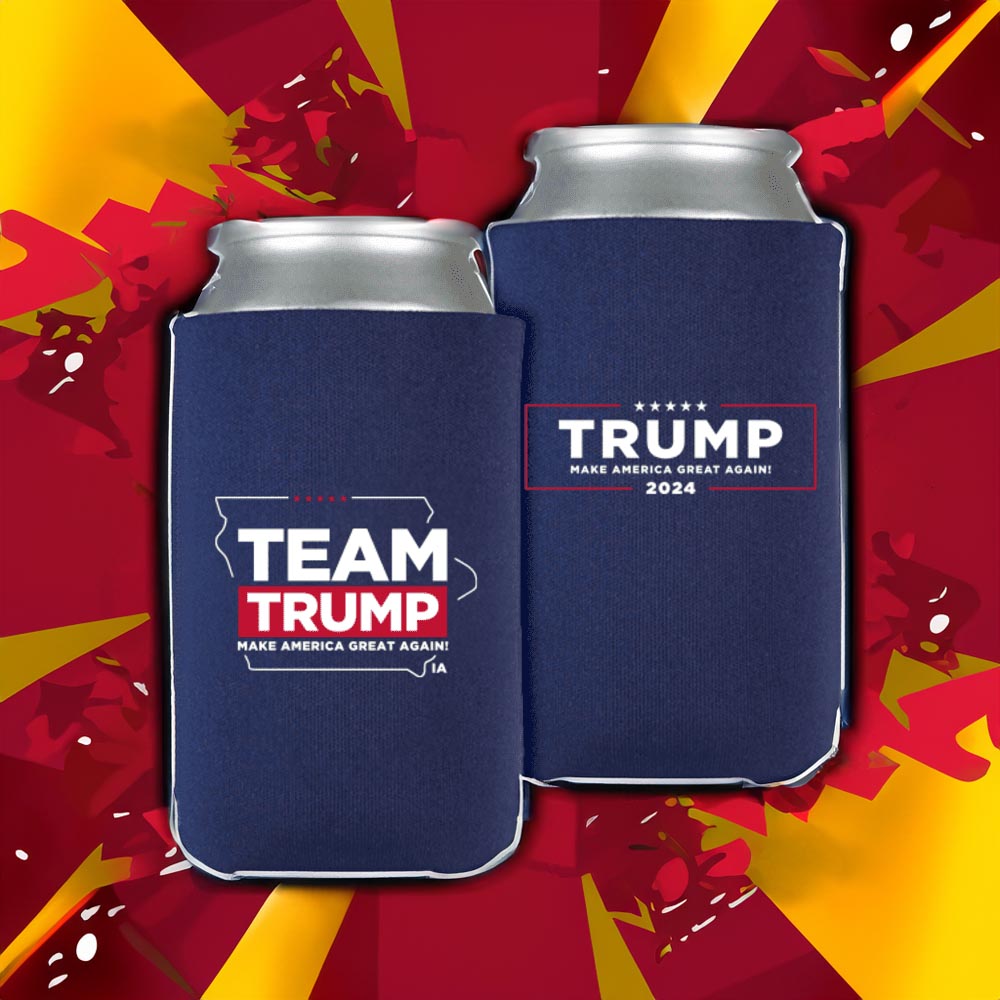 Team Trump Iowa Navy Beverage Coolers