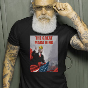 The Great MAGA King Trump 2024 USA Flag T-Shirt