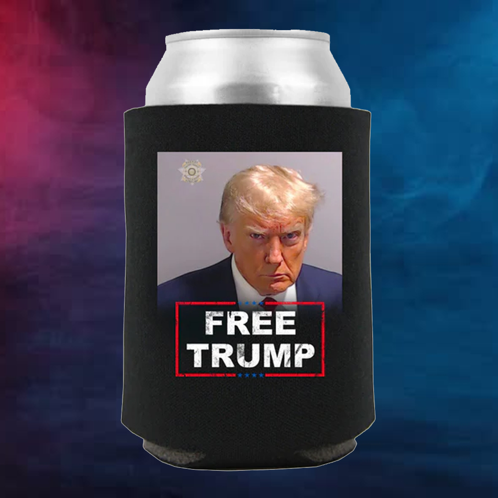 Trump 2024 FREE TRUMP MUGSHOT Beverage Cooler 3