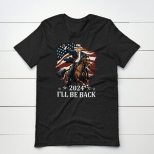 Trump 2024 Riding a Horse with The American Flag Shirt