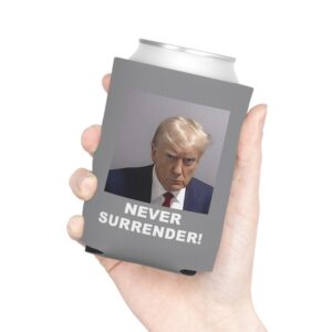 Trump Never Surrender Beverage Cooler Gray Hot