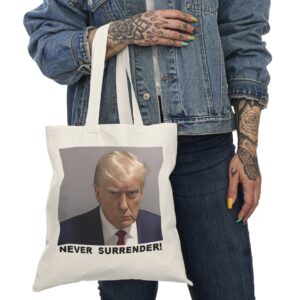 Trump Never Surrender Natural Tote Bags