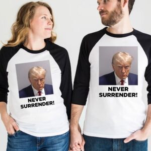 Trump Never Surrender Unisex Raglan T-shirts