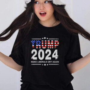 USA Flag President Trump 2024 Make Liberals Cry Again Funny T-Shirts