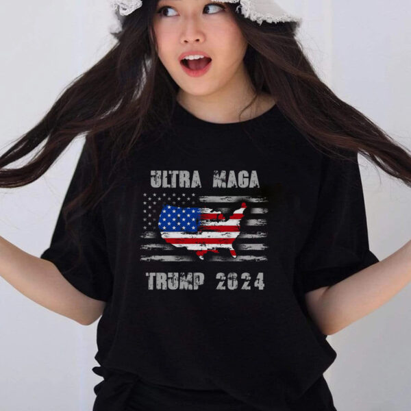 Ultra MAGA Betsy USA Flag Trump 2024 Anti Biden T-Shirt
