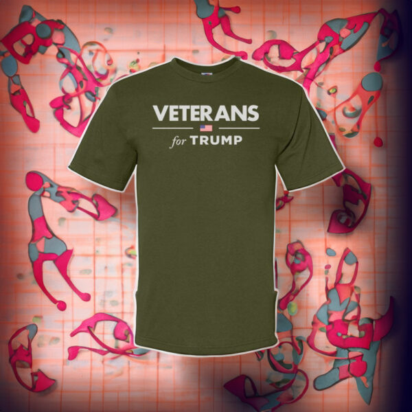 Veterans for Trump Olive 100% Cotton T-Shirts