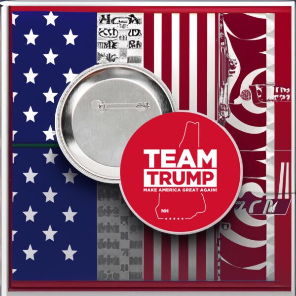 Team Trump 2024 New Hampshire Red 3 Buttonss