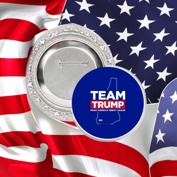 Team Trump New Hampshire Blue 3 Buttons