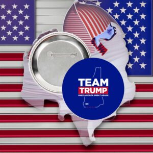 Team Trump New Hampshire Blue 3 Buttonss