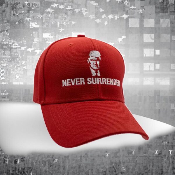 Trump Mugshot Never Surrender Embroidered Hat Cap