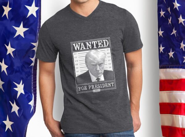 Trump Wanted Unisex V Neck Tee-Shirt