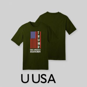 Vertical Flag Save America Again Trump 2024 T Shirt