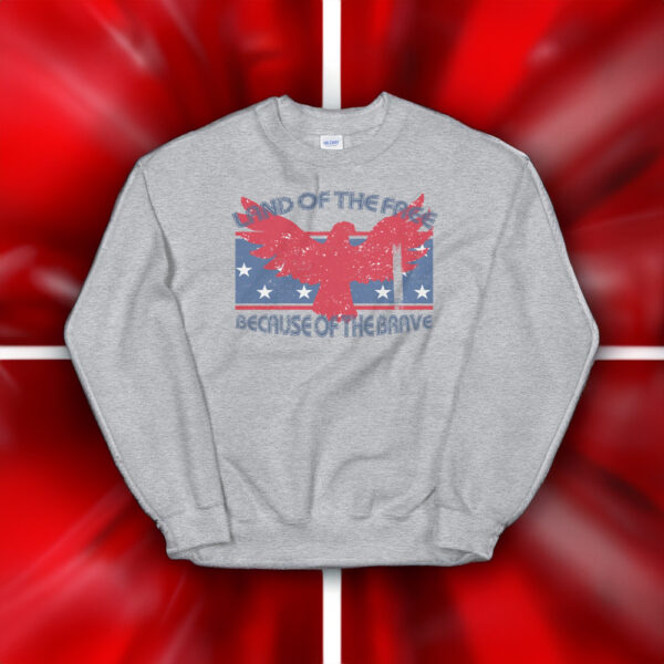 Land Of The Free Because Of The Brave Distressed Unisex Sweatshirt shirt