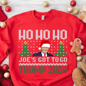 Ho ho ho Joe's Got To Go Trump 2024 Christmas Sweatshirt Red