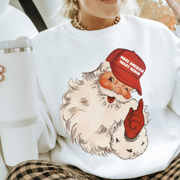 Trump 2024 Christmas Make America Great Santa Hat T-Shirt