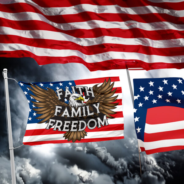 Faith Family Freedom Eagle Flag