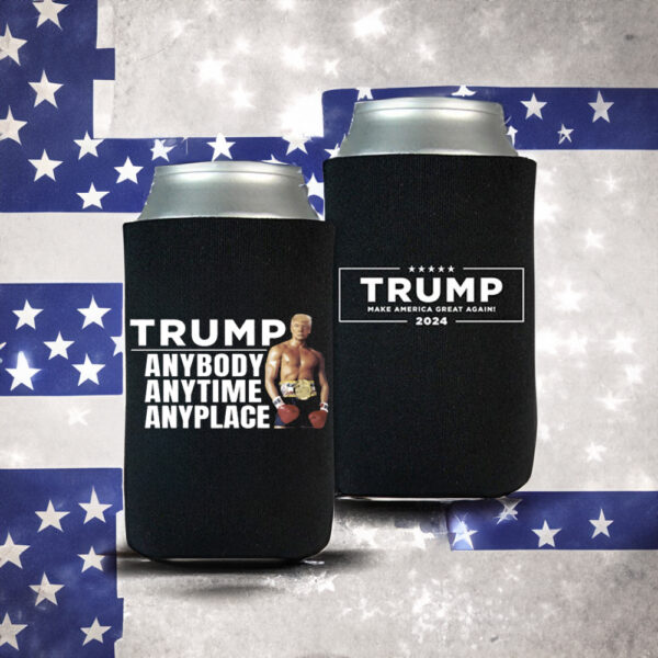 Trump 2024 Anybody Anytime Anyplace Black Beverage Coolers