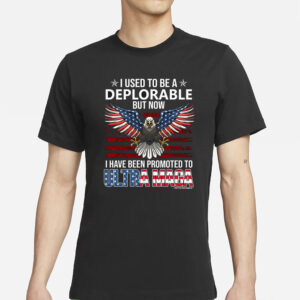 Deplorable Promoted To Ultra Maga Republican Conservative Back Print Men's Pullover T-Shirt