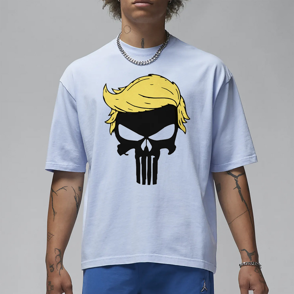 Punisher Trump White Cotton T-Shirt1