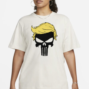 Punisher Trump White Cotton T-Shirt3