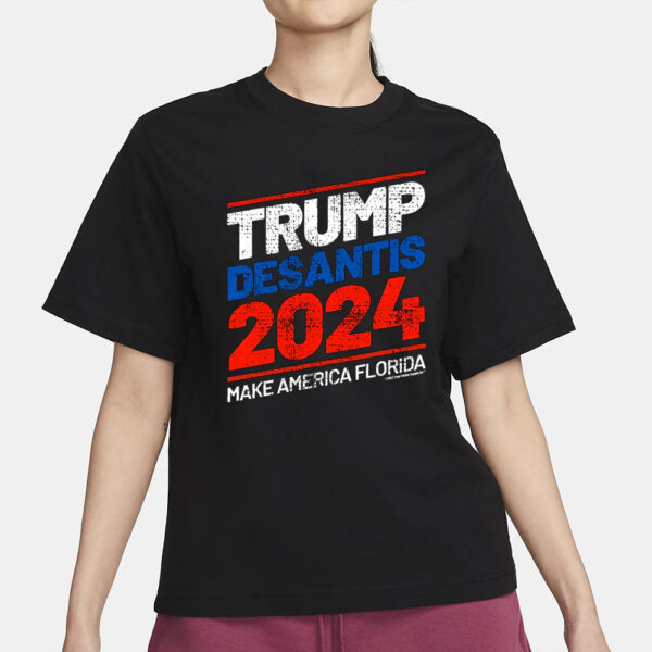 Trump DeSantis 2024 Make America Florida Distressed Unisex Classic T-Shirt3