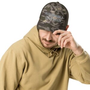 TRUMP NEVER SURRENDER BLACK MAGA Camouflage Trucker Hats