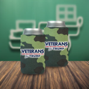 Veterans and Military Families for Trump 2024 Camo Beverage Cooler