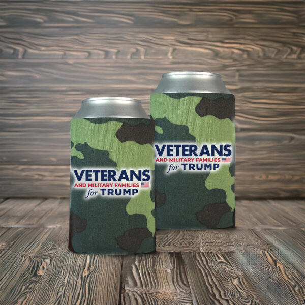 Veterans and Military Families for Trump 2024 Camo Beverage Coolers