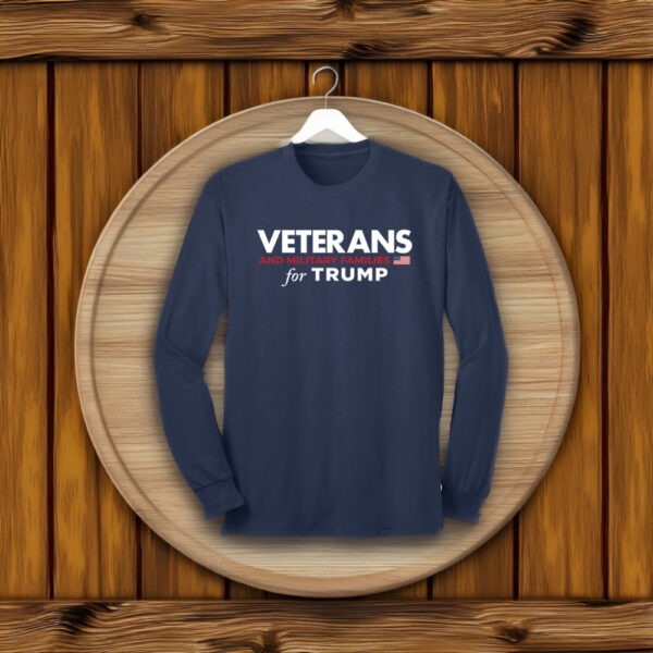 Veterans and Military Families for Trump Navy Long Sleeve Shirts