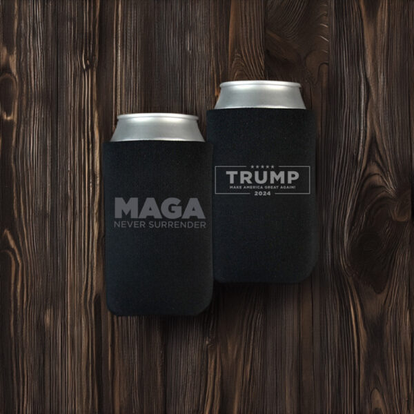 Trump MAGA NEVER SURRENDER Beverage Coolers